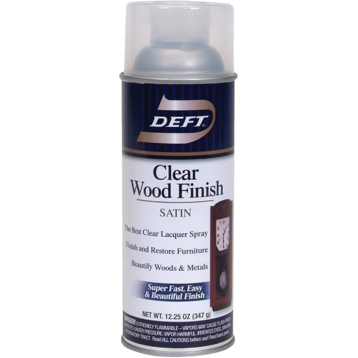 Casual Deft 12.25 Oz. Satin Clear Wood Finish Interior Spray Lacquer Enhanced