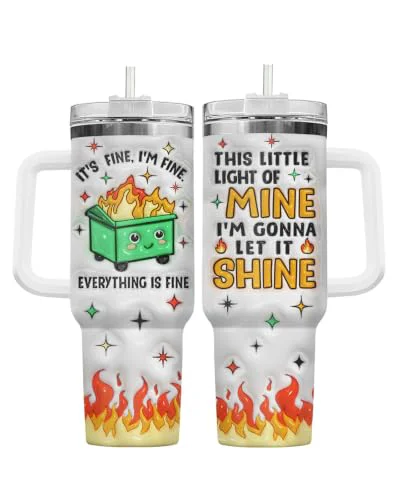 Sustainable Dumpster Fire This Little 40 oz Tumbler with Handle Green