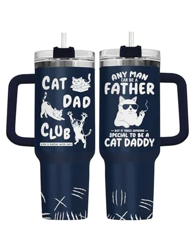 World-Class Cat Dad Club Funny 40 oz Tumbler with Handle Trusted