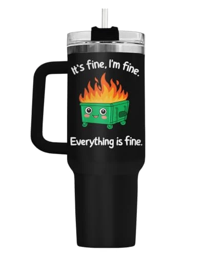 Organic Dumpster Fire This Little 40 oz Tumbler with Handle Authentic