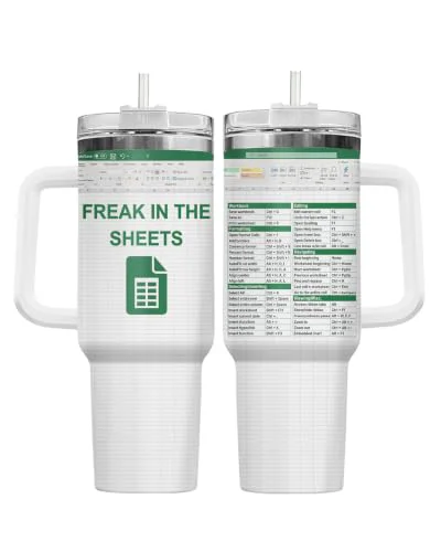 Proven Freak Sheets Spreadsheet 40 oz Tumbler with Handle Easy-to-Use