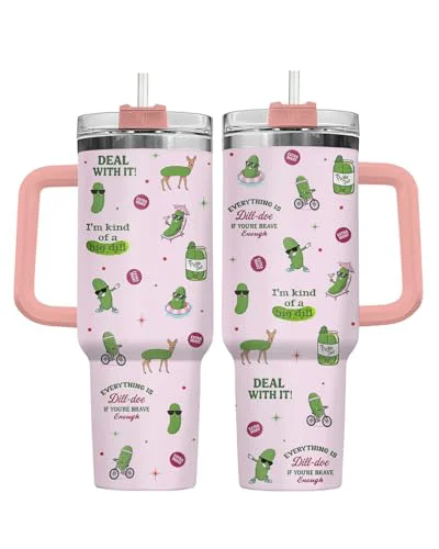 Proven Funny Pickle Cute Big Dill Pun 40 oz Tumbler with Handle Modern