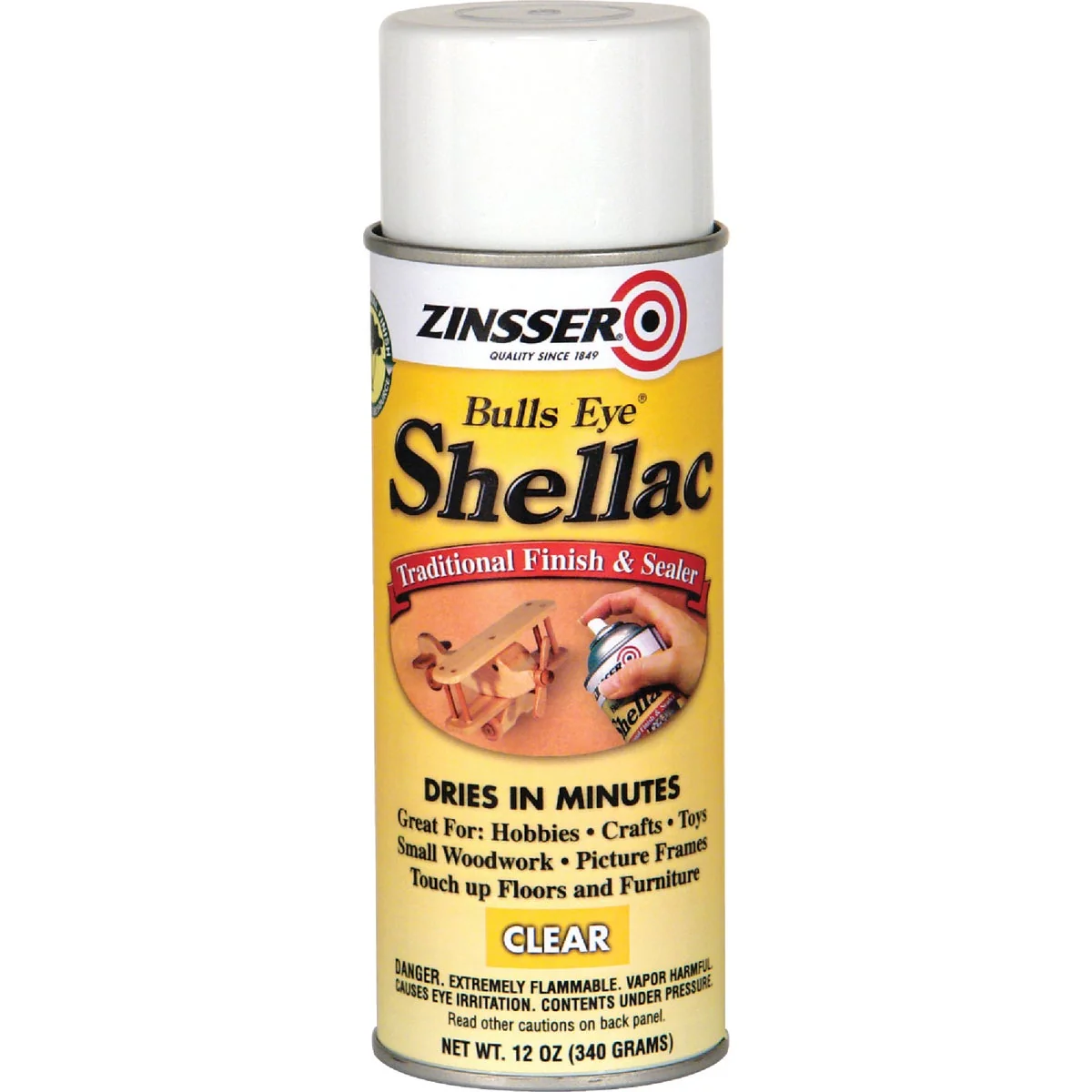 Enhanced Zinsser Bulls Eye Clear Shellac 12 Oz. Aerosol Spray Effective