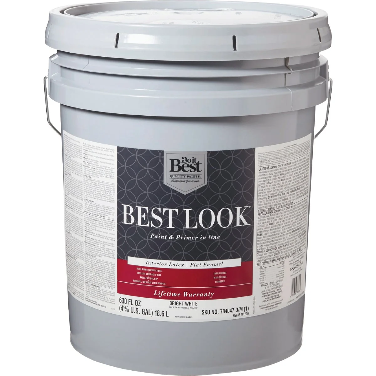 Original Design Look Latex Paint Primer In One Flat Enamel Interior Wall Paint Bright White 5 Gal. Artisan