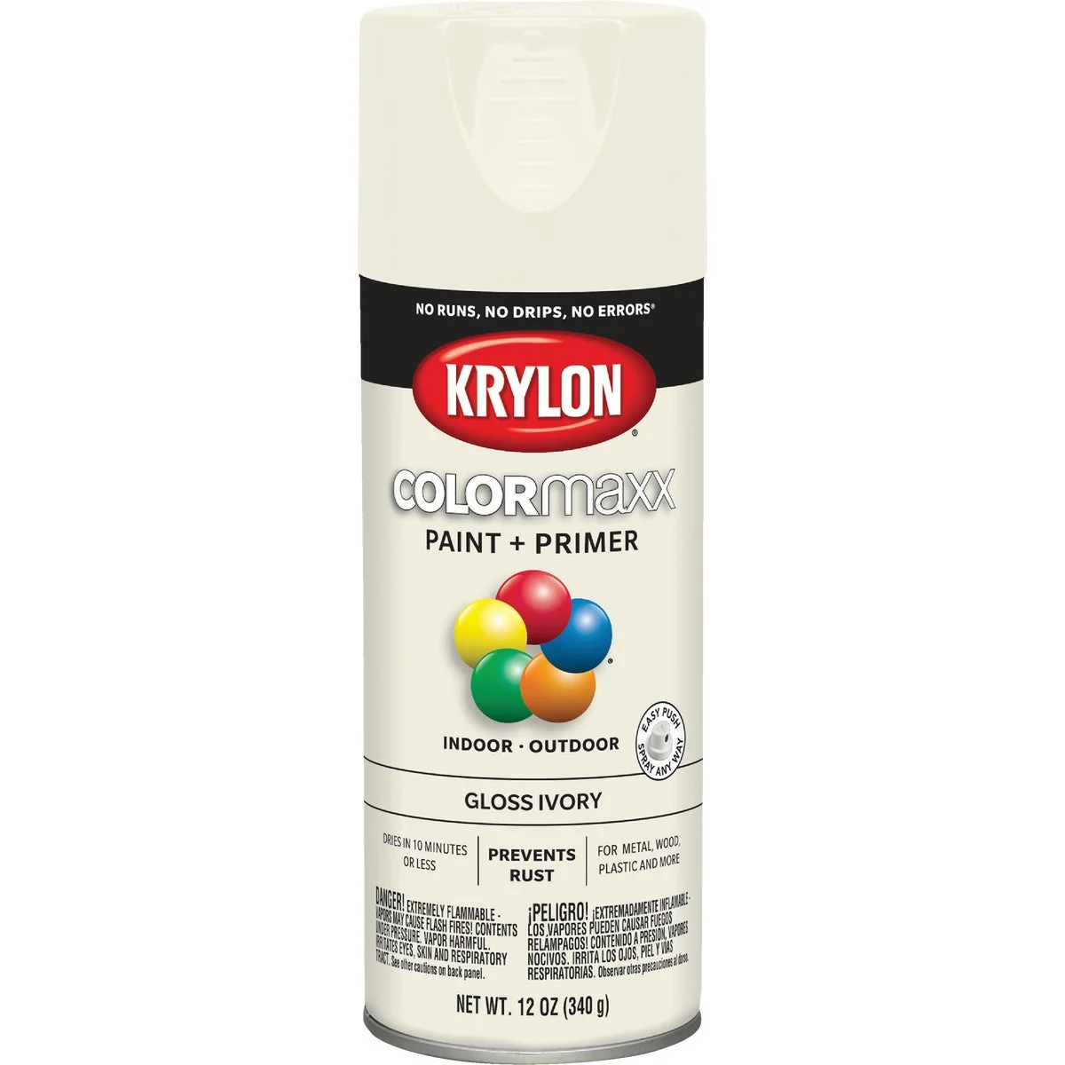 Fast Krylon ColorMaxx 12 Oz. Gloss Spray Paint Ivory Luxury
