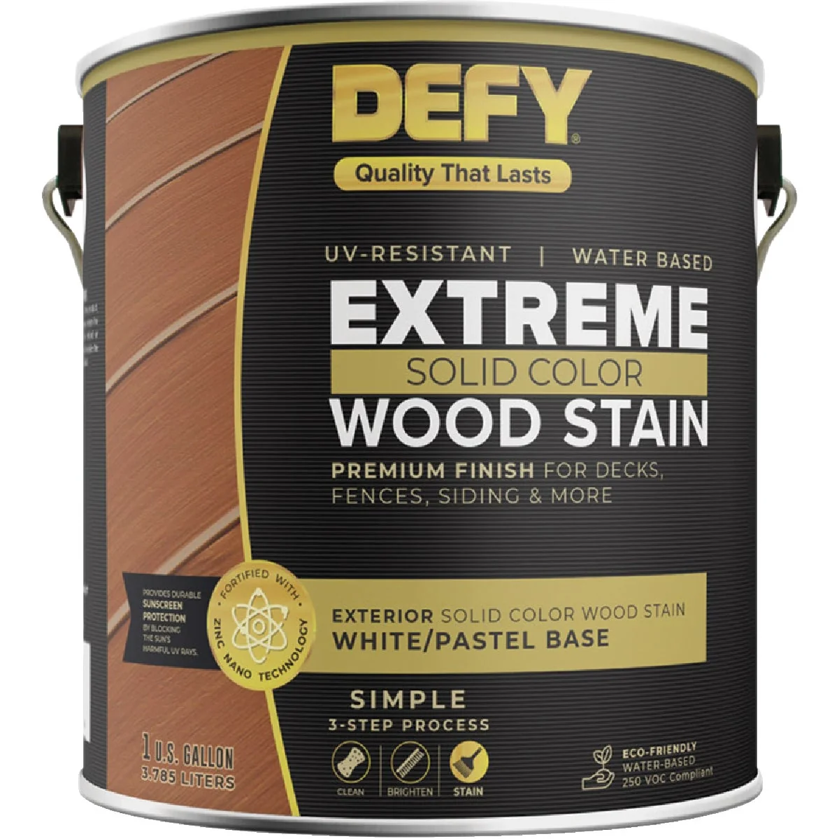 Efficient Defy Extreme Solid Color Wood Stain White Pastel 1 Gal. Original Design
