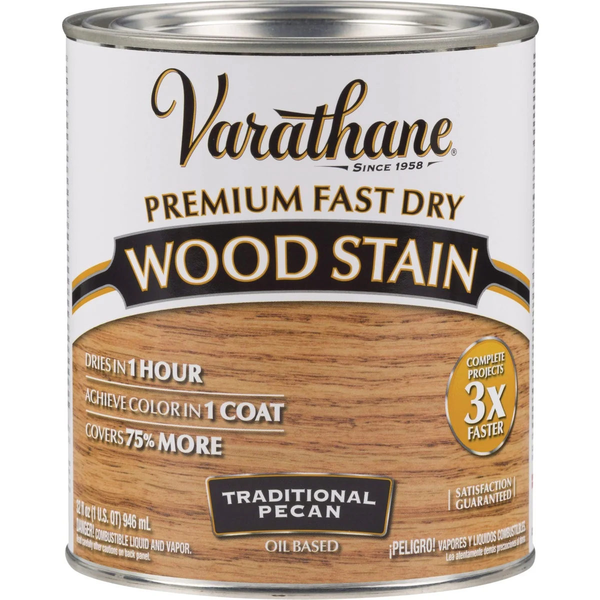 Trusted Varathane Fast Dry Traditional Pecan Urethane Modified Alkyd Interior Wood Stain 1 Qt. Flexible