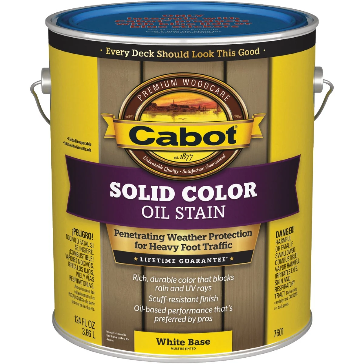 Superior Cabot VOC Solid Color Oil Deck Stain White Base 1 Gal. Consistent
