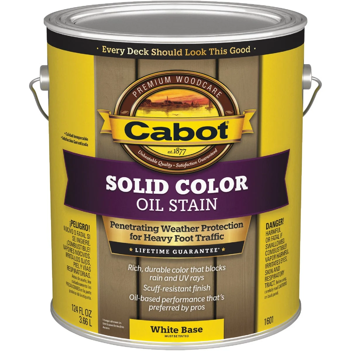 Elegant Cabot Solid Color Oil Deck Stain White Base 1 Gal. Enhanced