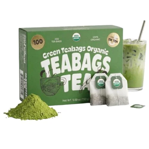 Stylish Organic Matcha Tea Bags 100 Count Enhanced