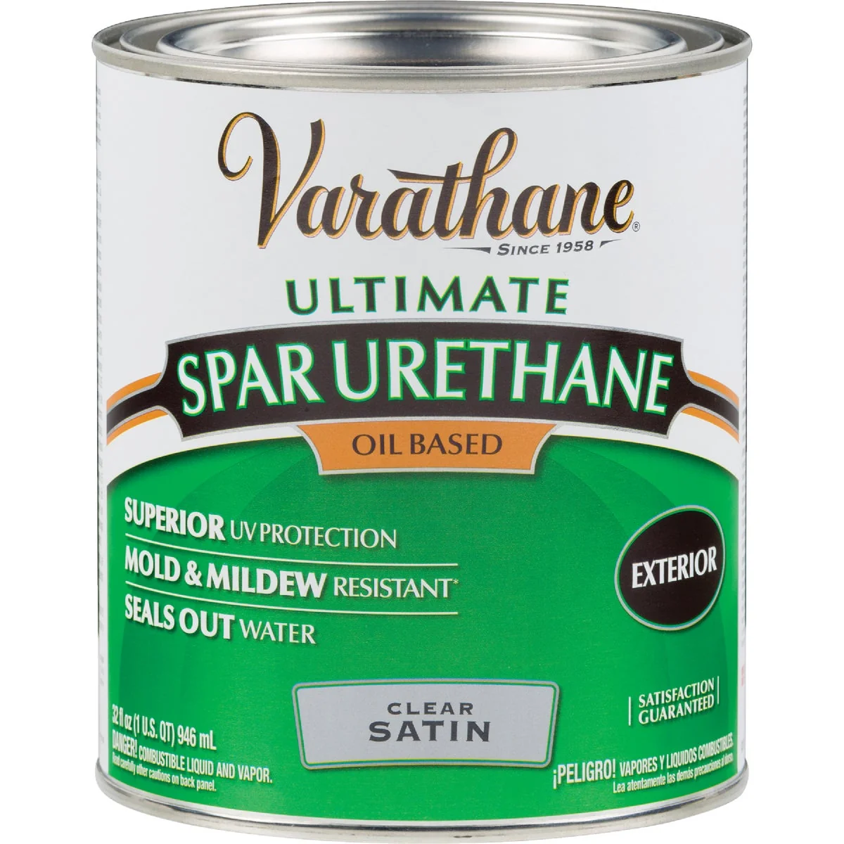 Original Varathane Satin Clear Low VOC Exterior Spar Urethane 1 Qt. Smooth