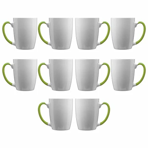 Versatile Java Two Tone Coffee Mugs 12 oz. Set of 10 10 Count Carefully Designed