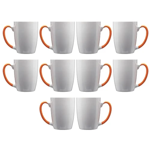 Pure Java Two Tone Coffee Mugs 12 oz. Set of 10 10 Count Fast