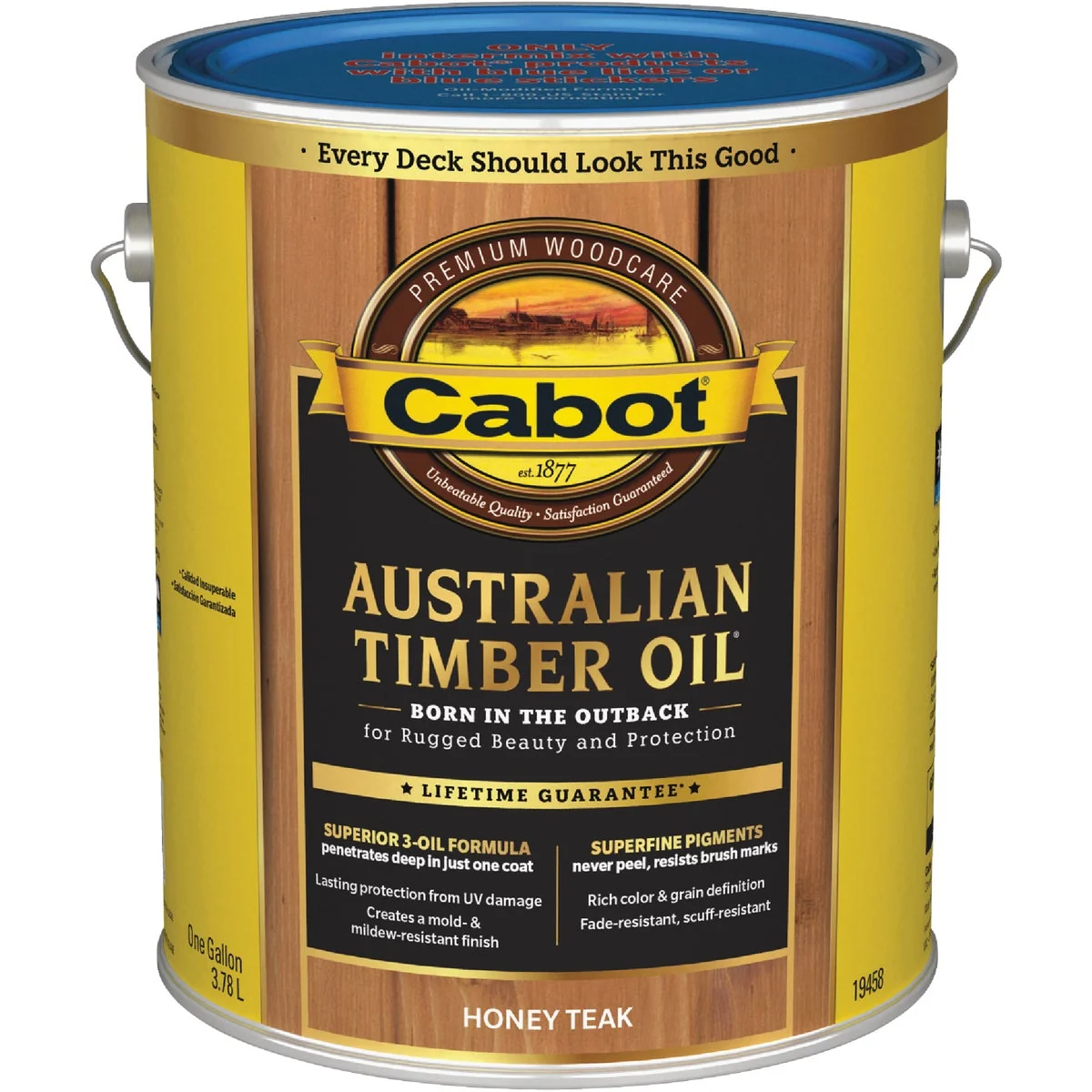 Fine Crafted Cabot Australian Timber Oil Water Reducible Translucent Exterior Oil Finish Honey Teak 1 Gal. Original Design