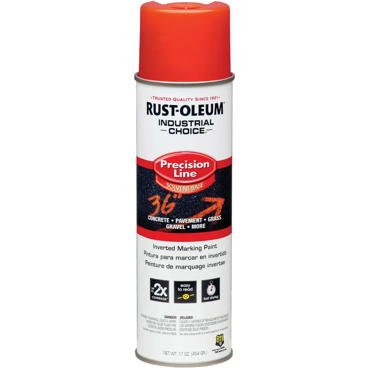 Expertly Made Rust-Oleum Industrial Choice Fluorescent Red 17 Oz. Inverted Marking Spray Paint Flexible