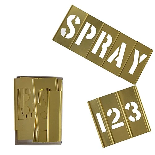 Fast Brass Letter Number Stencils 3 Inch Interlocking Alphabet Stencils Premium Material