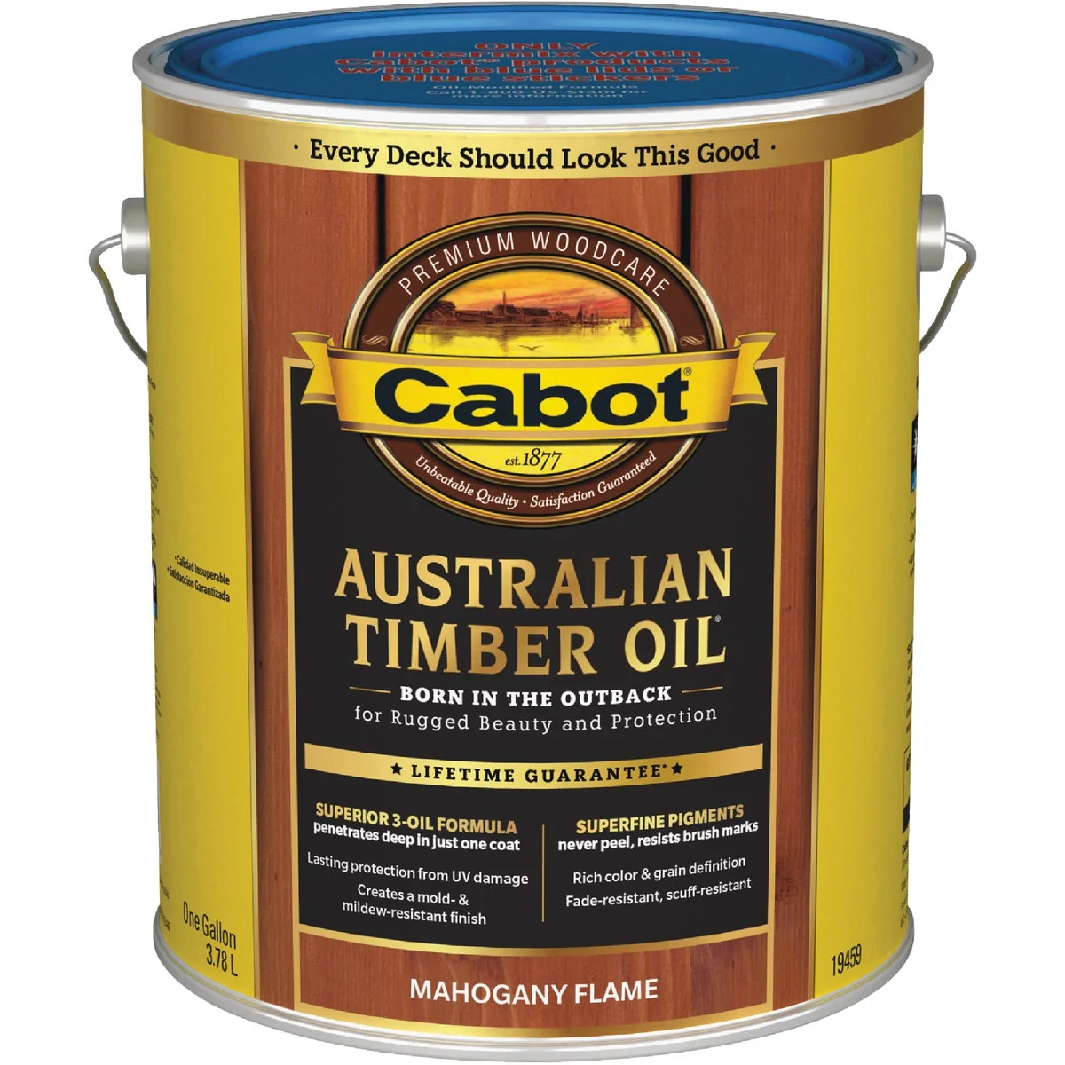 Pure Cabot Australian Timber Oil Water Reducible Translucent Exterior Oil Finish Mahogany Flame 1 Gal. Breathable