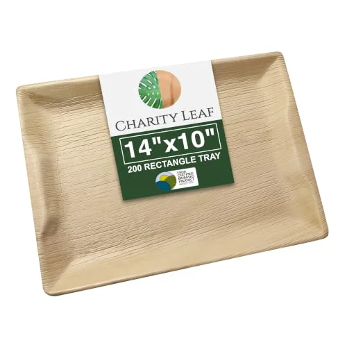 Consistent Disposable Bamboo 14 x 10 Trays 200 Count Authentic