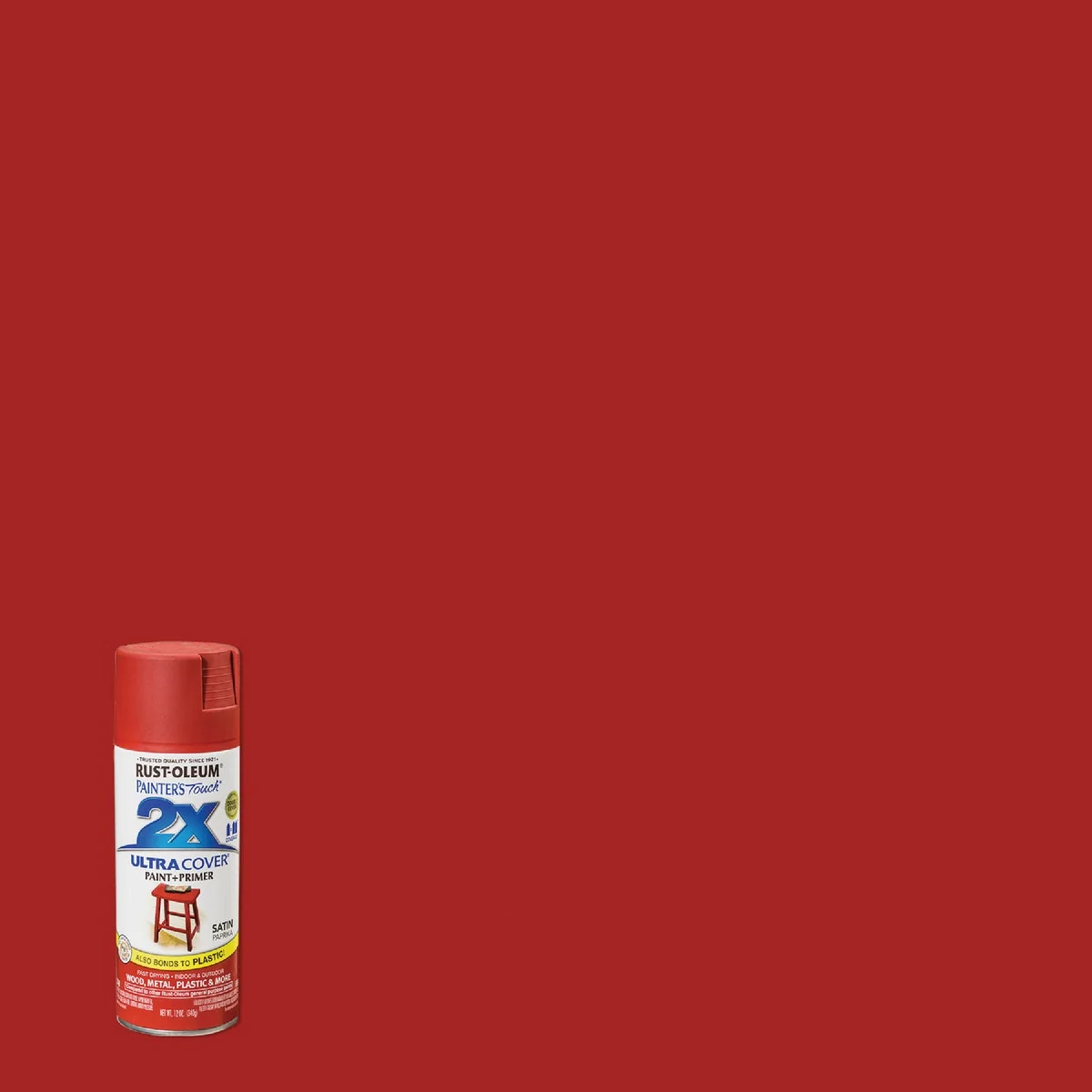 Easy-to-Use Rust-Oleum Painter’s Touch 2X Ultra Cover 12 Oz. Satin Paint Primer Spray Paint Paprika Refined