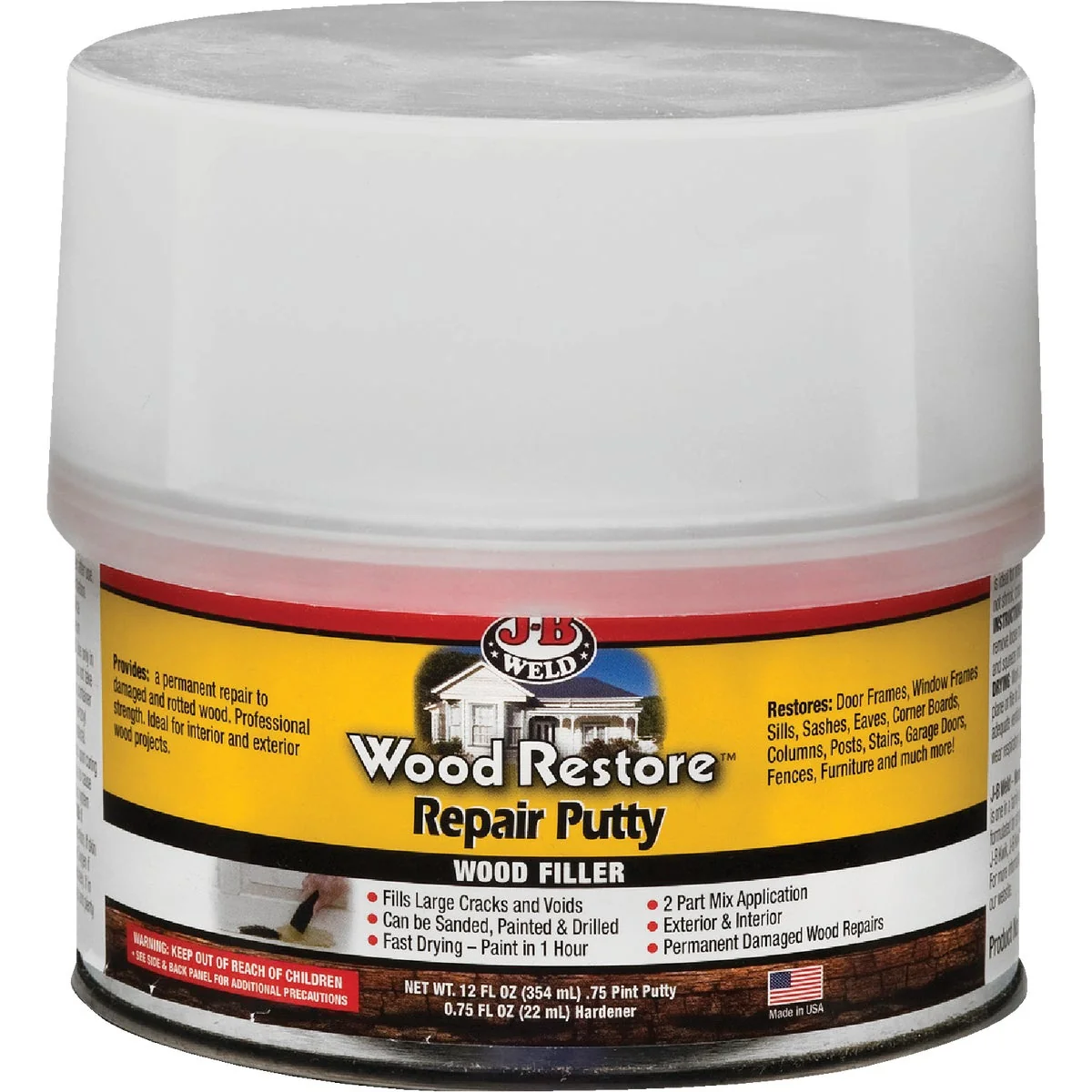 Minimalist J-B Weld Wood Restore 12 Oz. 2-Part Repair Wood Putty Long-Lasting