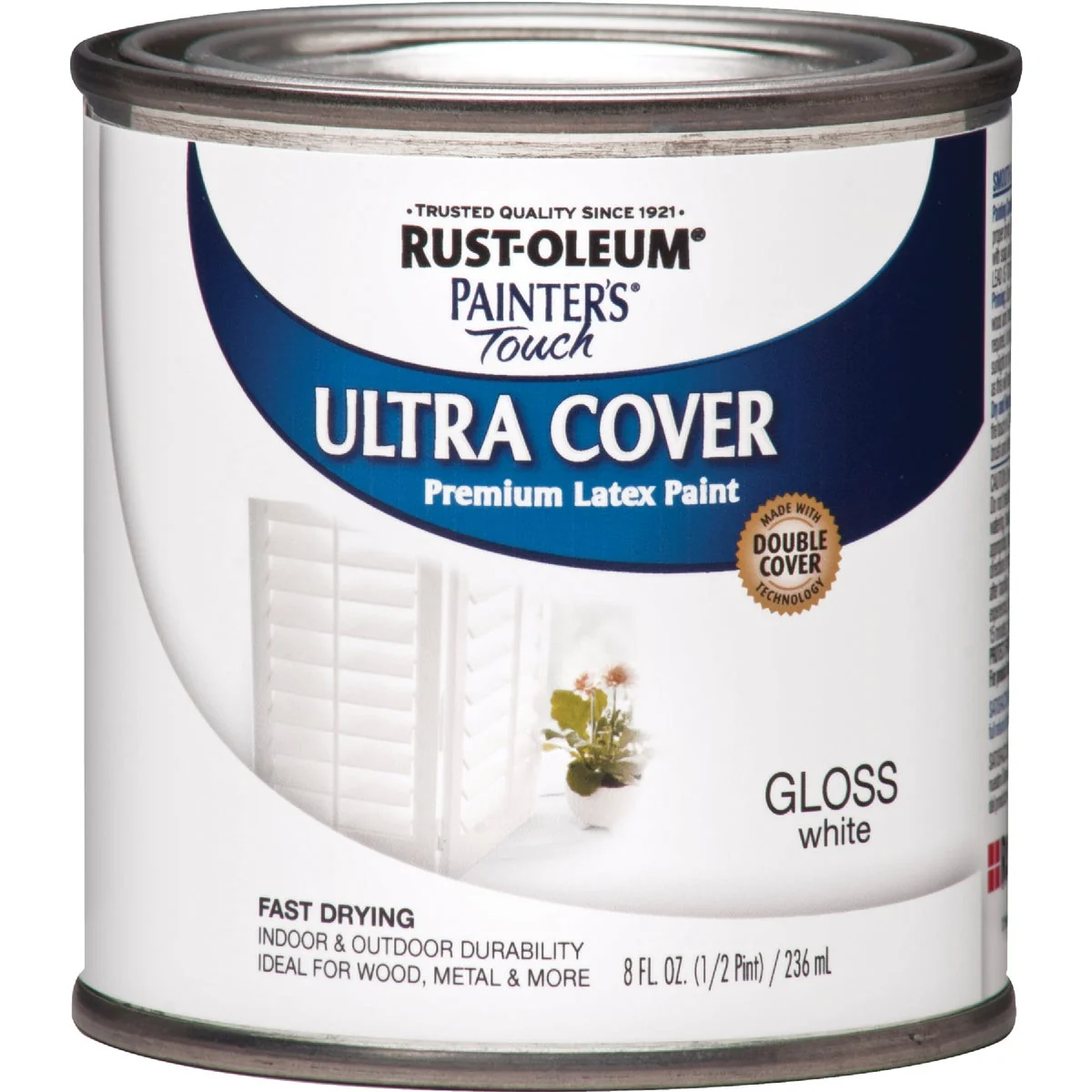 Next-Generation Rust-Oleum Painter’s Touch 2X Ultra Cover Premium Latex Paint White Gloss 1 2 Pt. Quality