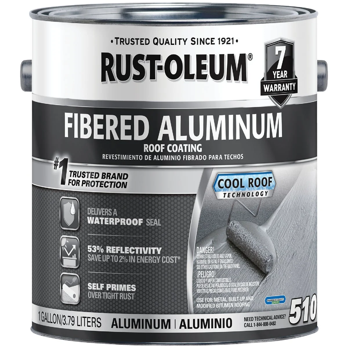 Trendy Rust-Oleum 510 1 Gal. 7-Year Fibered Aluminum Roof Coating Convenient