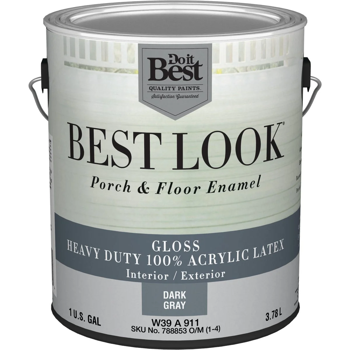 Premium Look 1 Gal. Dark Gray Base Heavy-Duty Acrylic Latex Gloss Porch Floor Enamel Smooth