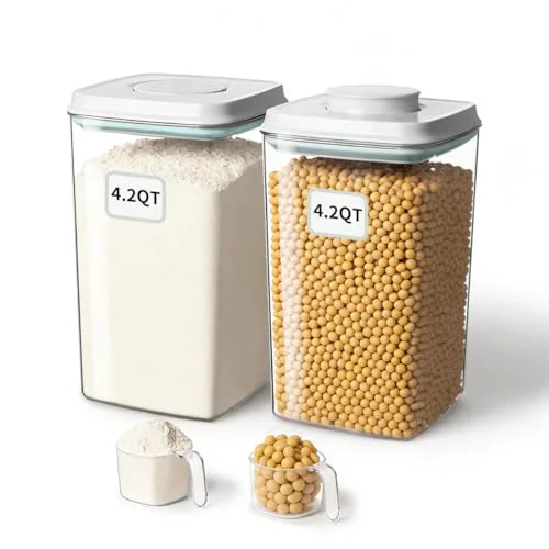 Fine Crafted Airtight Food Storage Containers Set with One 2 Count Stylish