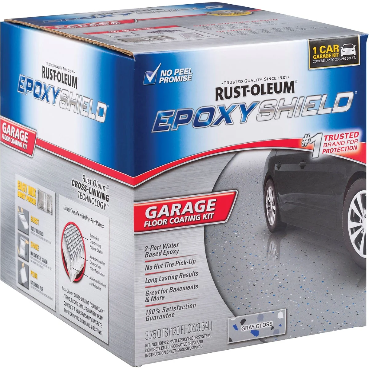 Stylish Rust-Oleum EPOXYSHIELD Gloss Garage Floor Coating Kit Gray 120 Oz. Easy-to-Use