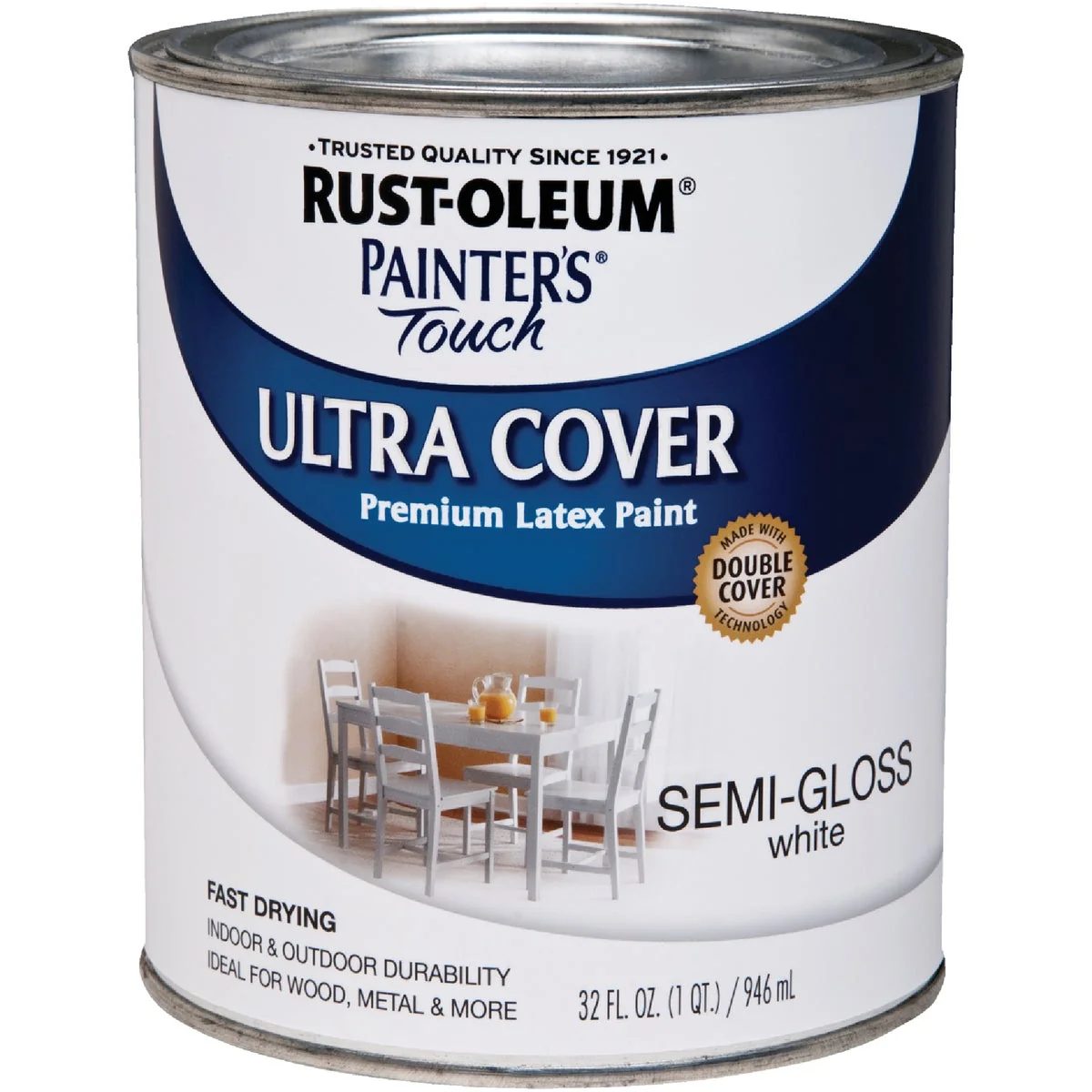 Reliable Rust-Oleum Painter’s Touch 2X Ultra Cover Premium Latex Paint White Semi-Gloss 1 Qt. Safe