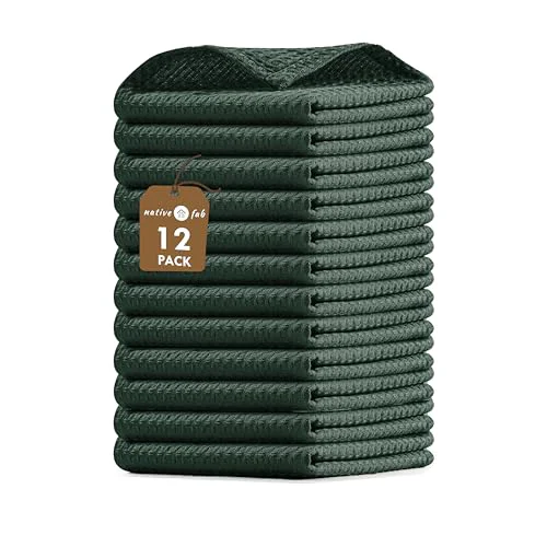 Soft 12 Pack Waffle Dish Cloths 12 Count Solid