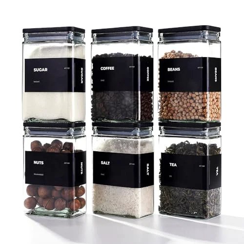 Flexible Glass Storage Jars with Bamboo Lid Classic