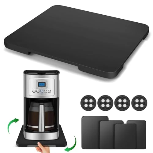Natural Appliance Slider 360° Rolling Tray for Countertop Coffee Maker Mat Modern