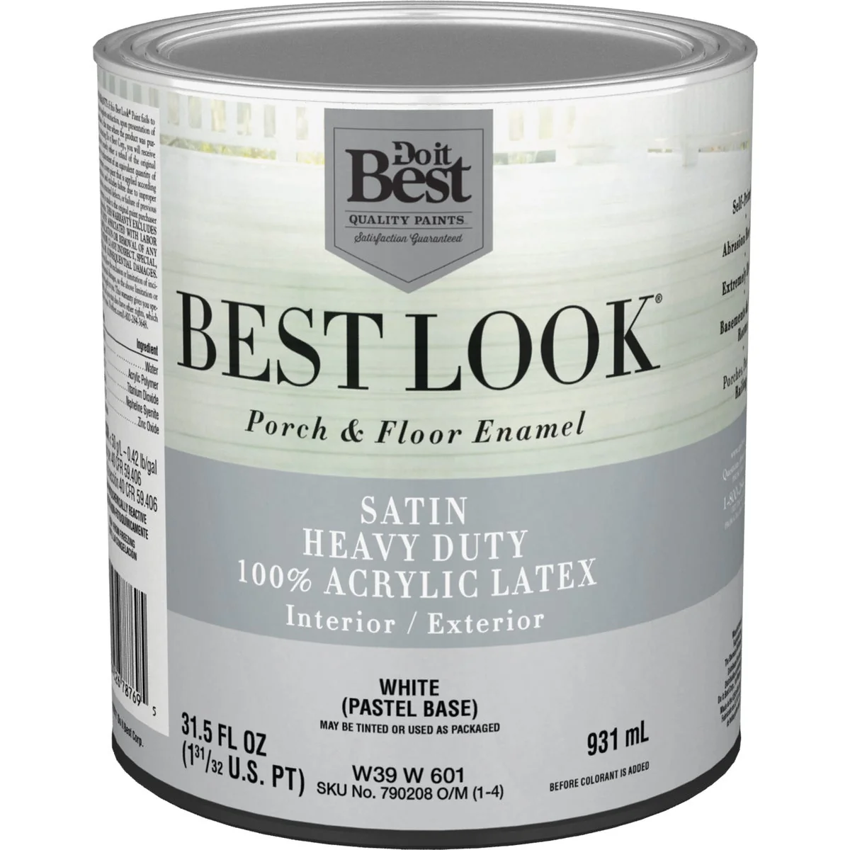 Proven Look 1 Qt. White Heavy-Duty Acrylic Latex Satin Porch Floor Enamel Comfortable