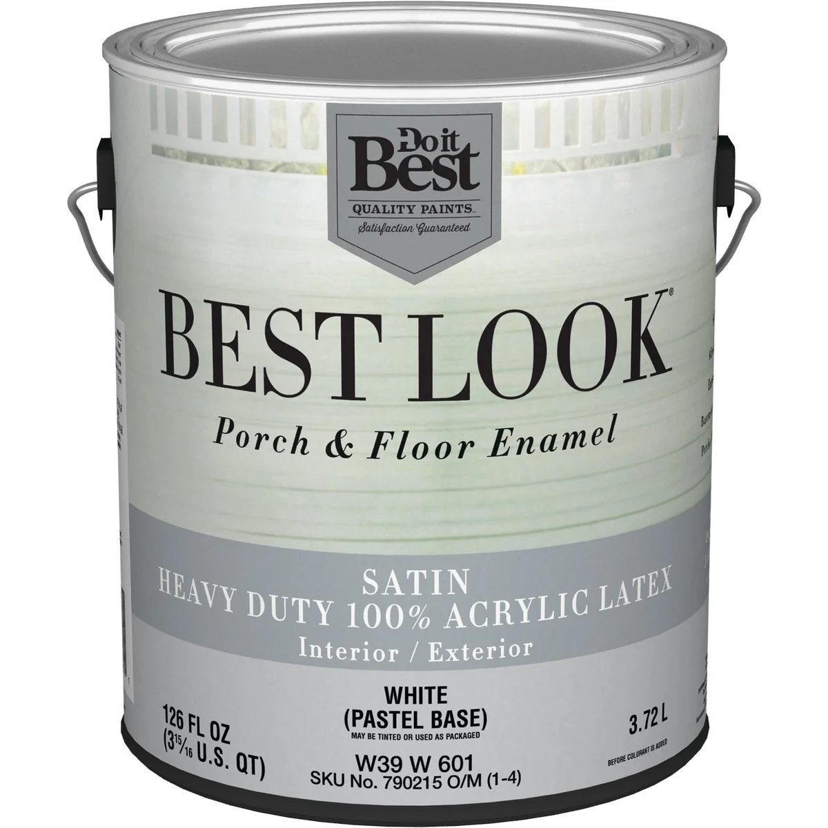 Trendy Look 1 Gal. White Heavy-Duty Acrylic Latex Satin Porch Floor Enamel Prestigious