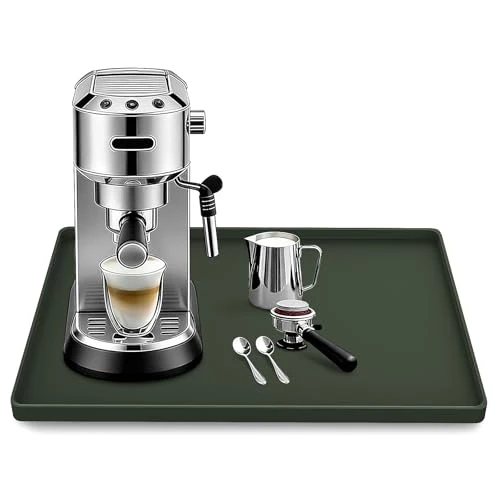 Durable Silicone Coffee Maker Mat with Lip for Countertops Smart