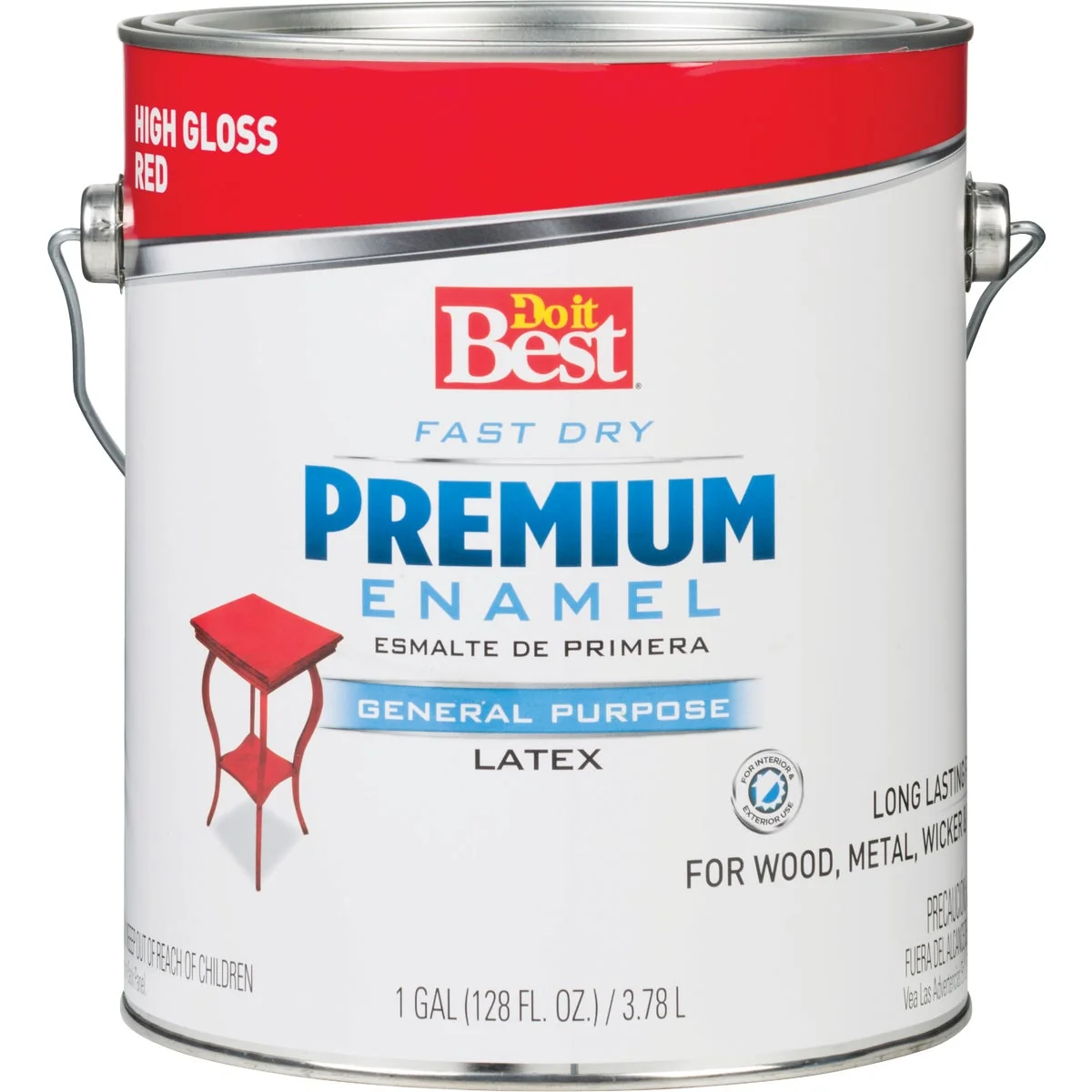 Detailed Do it Fast Dry Acrylic Latex Gloss Premium Enamel Red 1 Gal. Elite