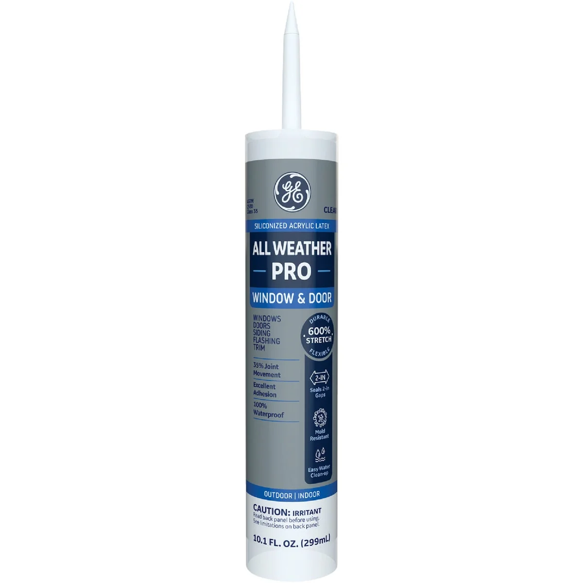 Quality GE All Weather Pro 10.1 Oz. Clear Window Door Siliconized Acrylic Caulk MAWD310CR Selected
