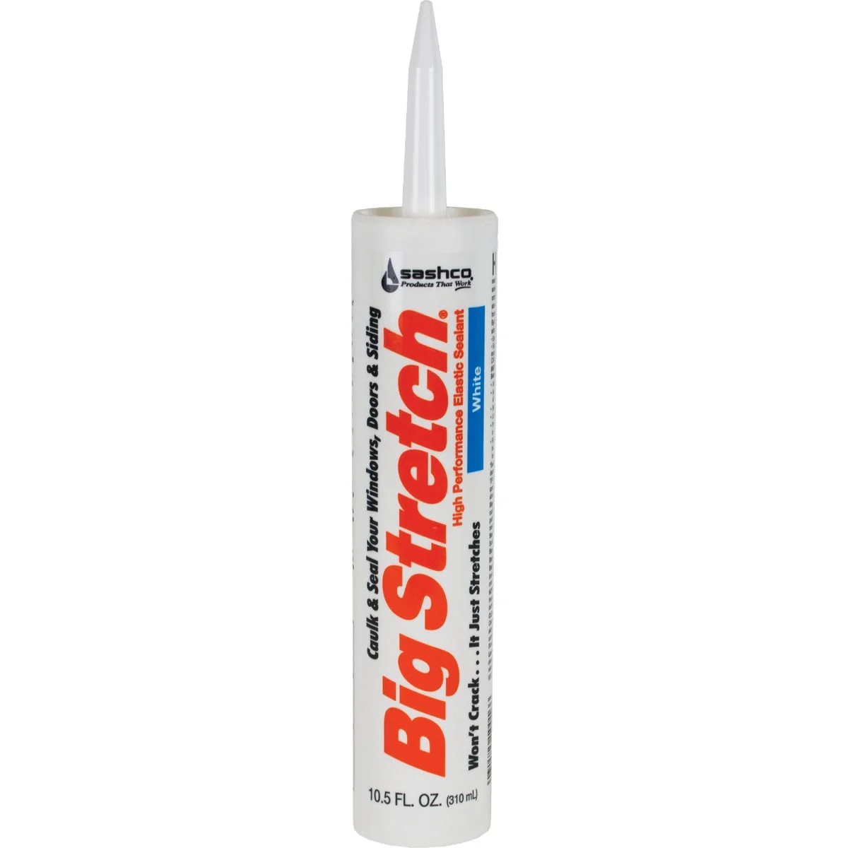 Certified Sashco Big Stretch 10.5 Oz. Acrylic Elastomeric Caulk White Efficient