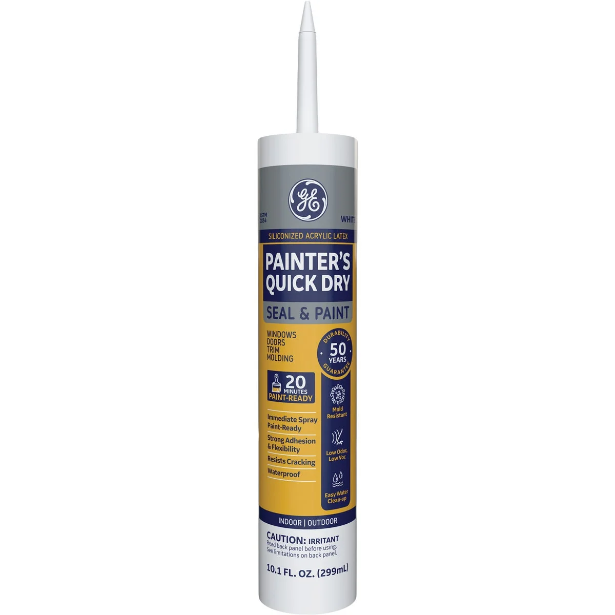 Healthy GE Painter’s Quick Dry 10.1 Oz. White Siliconized Acrylic Latex Caulk MAP310WT Outstanding