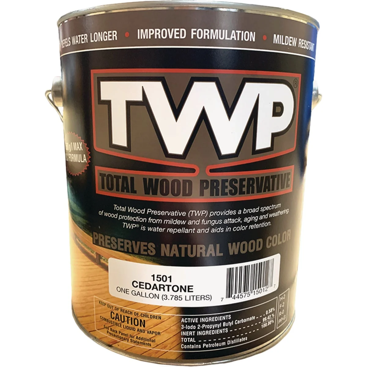 Unique TWP1500 Series Low VOC Wood Preservative Deck Stain Cedartone 1 Gal. Easy-to-Use