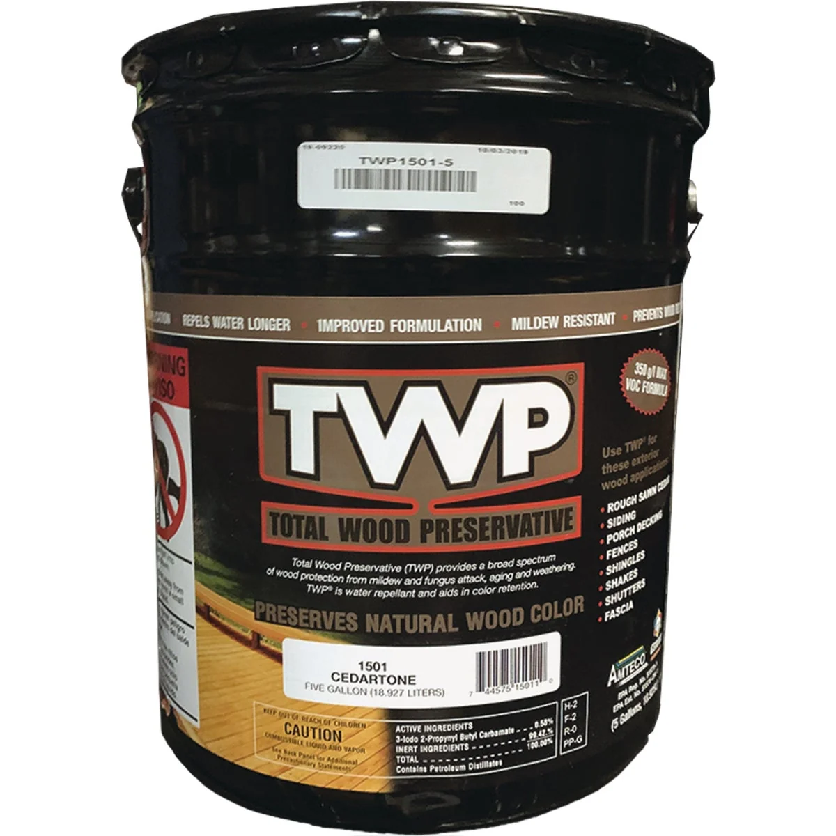 Detailed TWP1500 Series Low VOC Wood Preservative Deck Stain Cedartone 5 Gal. High-End