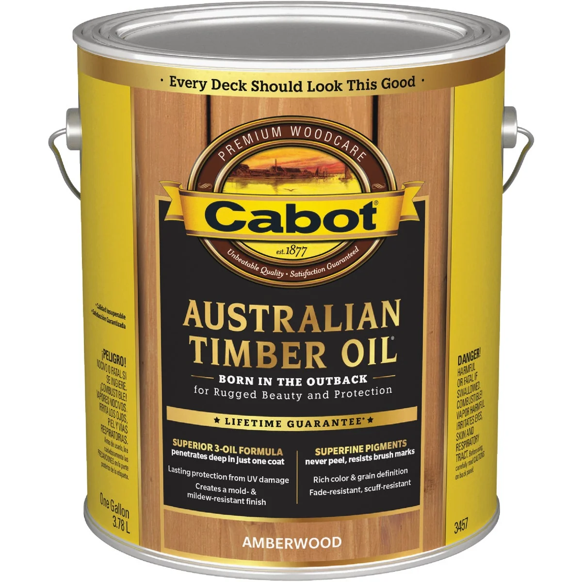 Luxury Cabot Australian Timber Oil Translucent Exterior Oil Finish Amberwood 1 Gal. Exceptional