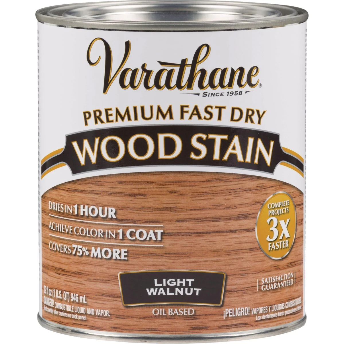 Fine Crafted Varathane Fast Dry Light Walnut Urethane Modified Alkyd Interior Wood Stain 1 Qt. Comfortable