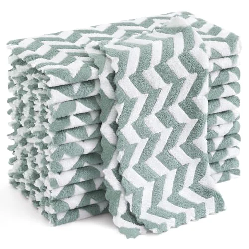 Quality 12 Pack Irregular Waves Kitchen Dish Cloths 12 Count Excellent