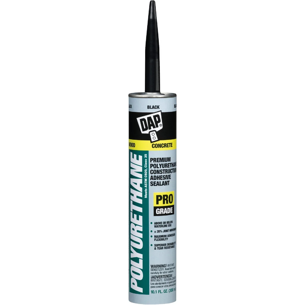 Enhanced DAP 10.1 Oz. Premium Polyurethane Construction Adhesive Sealant Black Green