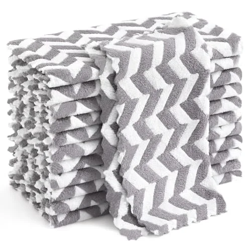Versatile 12 Pack Irregular Waves Kitchen Dish Cloths 12 Count Durable