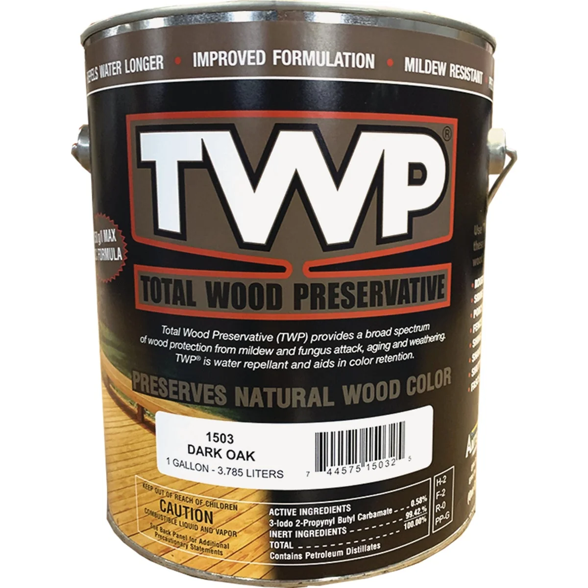 Responsible TWP1500 Series Low VOC Wood Preservative Deck Stain Dark Oak 1 Gal. Luxury