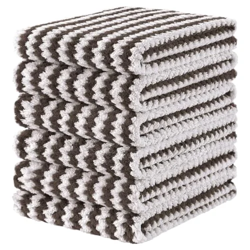 Durable 6 Pack Coral Velvet Kitchen Towels 6 Count Eco-Friendly