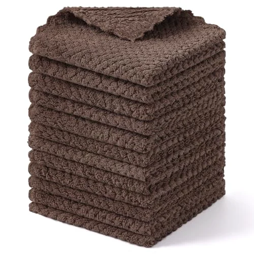 First-Class 12 Pack Coral Velvet Kitchen Dish Cloths 12 Count Fashionable